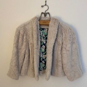 CAbi Alpine soft faux fur shrug jacket